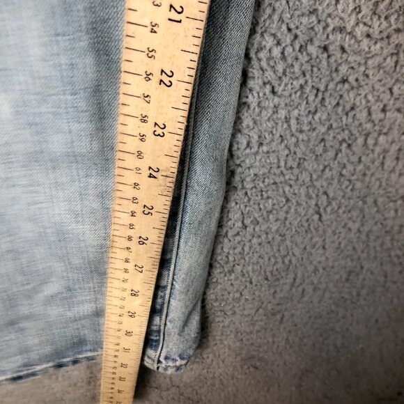 Levis Made & Crafted Size 31x34 Blue Tab Ruler Straight Light Wash Distressed - Picture 10 of 11